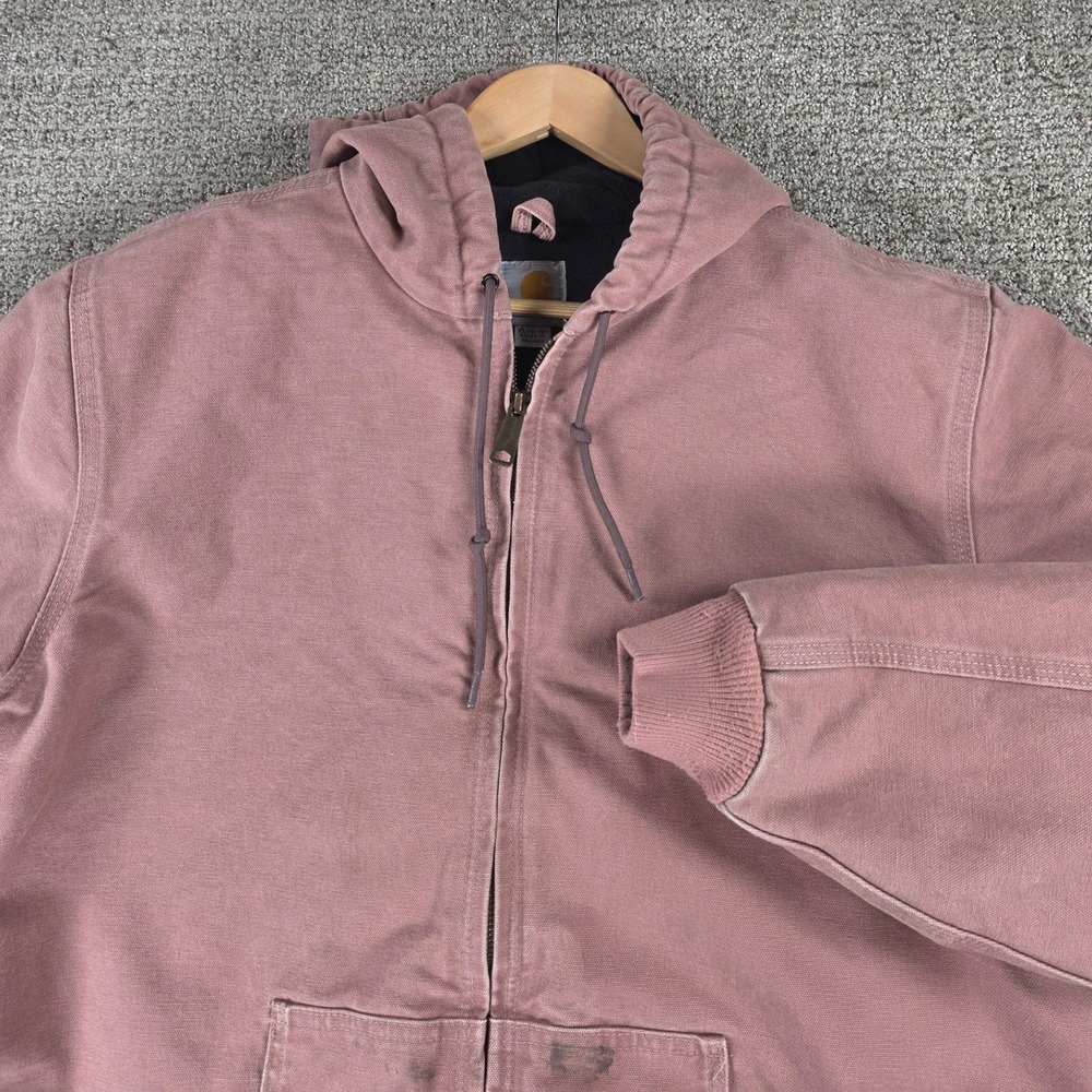 Carhartt Women's‎ WJ130 667 Washed Duck Sherpa Lined Hooded Jacket Pink Size XL